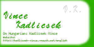 vince kadlicsek business card